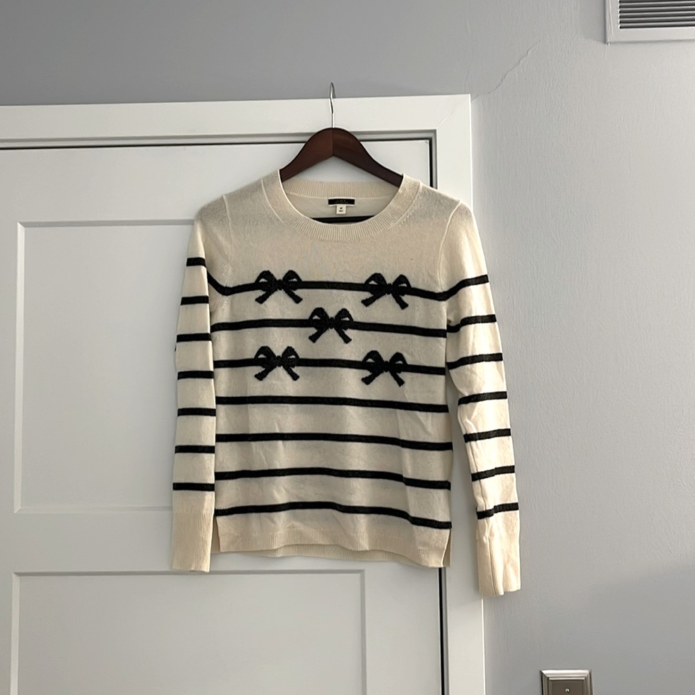 J. Crew  Bow Cashmere sweater